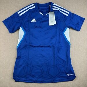 Adidas Aeroready Jersey Shirt Small Blue Soccer‎ Training Tee 3-Stripes VN Made